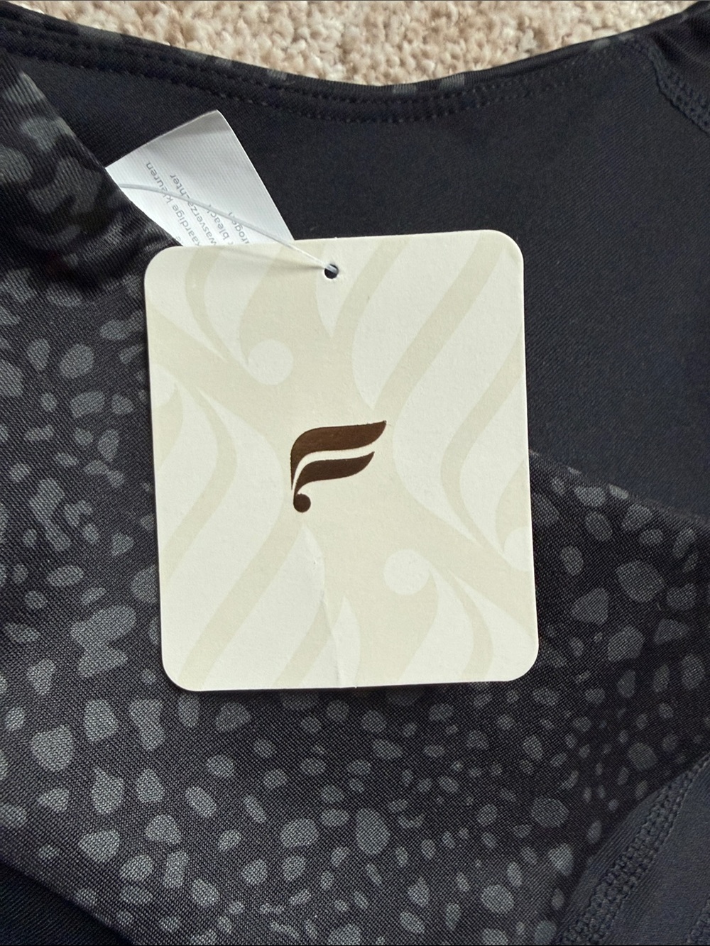 Fabletics Black Speckle Racerback Sports Bra & Leggings - Picture 2 of 3